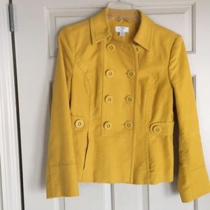 Loft petite yellow pea coat. Small petite